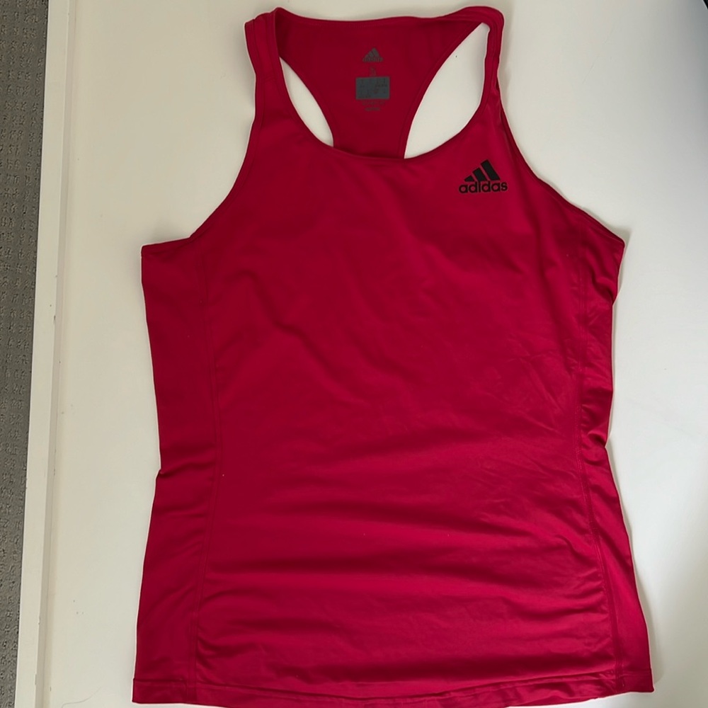 Adidas workout tank . Size small . Red/ cranberry color